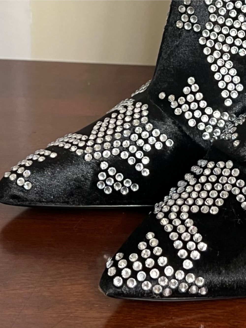 Betsey Johnson Naomy Rhinestone Houndstooth pink block heelTall Boots 6 NWOT - Picture 9 of 14
